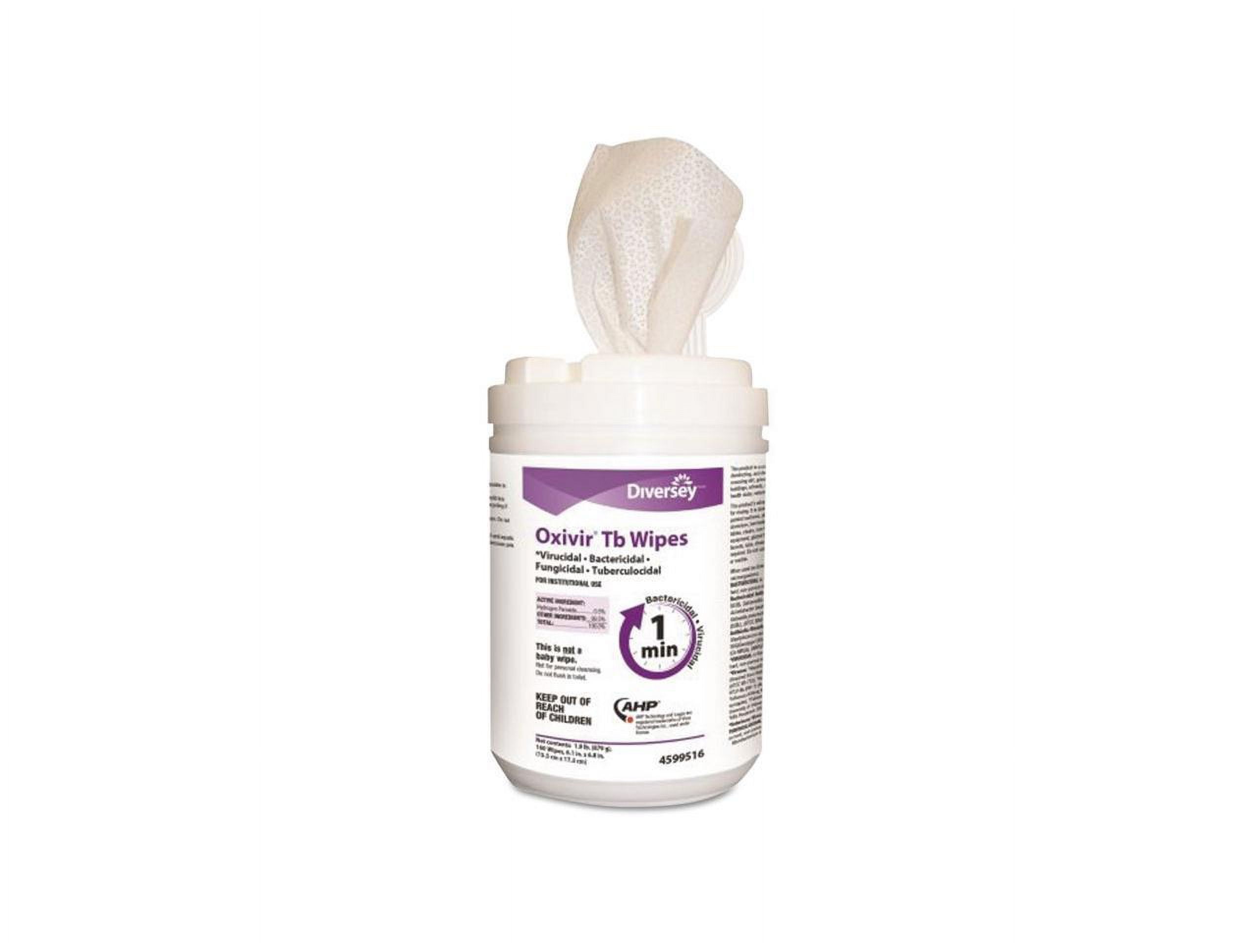 Diversey Oxivir Tb Disinfectant Wipes, White, 6" X 6.9", 160/Canister, 4 Canisters/Carton