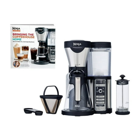 Ninja Coffee Bar Coffee Bar w/Glass Carafe, Frother & 100 Recipe Cookbook CF080W - Walmart.com