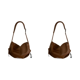 thumbnail image 1 of Bolso Hombro para Mujer Bandolera Cuero PU Plisado Hobo Con Cordón (marrón), 1 of 3