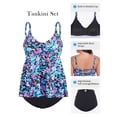 thumbnail image 2 of RELLECIGA Women's Swimsuit Set V Neck Tankini Top with High Waisted Full Coverage Bottom Two Piece Bathing Suit Multi Floral Size XL, 2 of 9