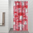 thumbnail image 2 of Red Mushroom Pattern Pink Pattern Shower Curtain 36"x72" ,Bathroom Decorative Shower Curtains Set with 12 Hooks,Modern Waterproof Washable Shower Curtain, 2 of 6