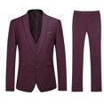 thumbnail image 1 of Cloudstyle Men's 3-Piece 2 Buttons Slim Fit Solid Color Jacket Smart Wedding Formal Suit, 1 of 7