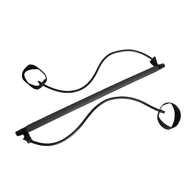 1 pcs Black Fitness Yoga Pilates Bar Pilates Bar Multifunctional Adjustable Home Fitness Bar with Foot Ring Suitable for Yoga, Bodybuilding, and Fitne