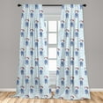 thumbnail image 5 of Ambesonne Pirates Curtains, Cat in Blue Sailor Suit, Pair of 28"x84", Blue White Red, 5 of 5