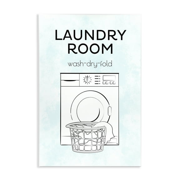 Stupell Industries Minimal Laundry Wash Dry Fold Bath & Laundry Painting Unframed Art Print Wall Art, 10 x 15