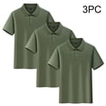 thumbnail image 2 of Khunlpohl 3Pack Set Kids’Cotton Collared Short Sleeve Button down Shirt Solid Color School Uniform Sports Tops, 2 of 4