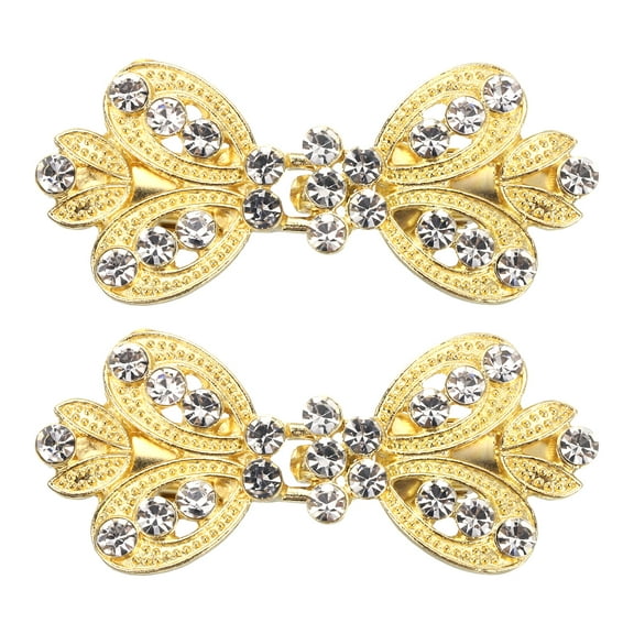 2 Pack Vintage Sweater Clips, Cape Cloak Clasp Retro Cardigan Clips Shawl Collar Clasp Dress Shirt Brooch Clip(Gold)