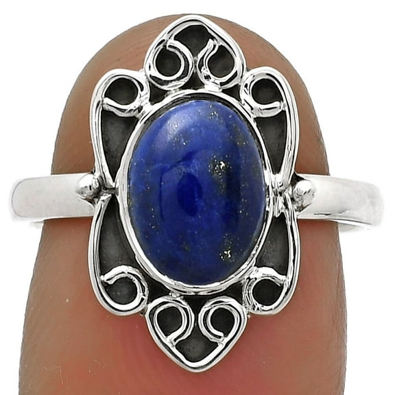 Natural Lapis - Afghanistan 925 Sterling Silver Ring s.7.5 Jewelry R-1226 SDR177917