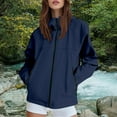 thumbnail image 4 of Windbreaker Jacket Women 2025 Fall Casual Loose Outdoor Long Sleeve Zip Up Hooded Jackets with Pockets Outerwear, 4 of 5