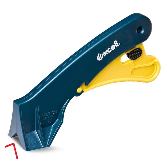 Excell ACTION CORNER-9 Utility Knife with Safety Lock for Opening Box and Carton, Lightweight Box Cutter for Corner Cutting Extra Replacement Blades - 3pcs (CORNER-9)