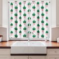 thumbnail image 2 of Ambesonne Tropical Kitchen Curtains, Succulent Cactus in Pots, 55"x45", Forest Green and Pastel Pink, 2 of 3