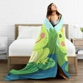 thumbnail image 5 of DouZhe Ultra-Soft Micro Fleece Lightweight Flannel Bed Blanket, Adorable Animal Green Frog Print Cozy Warm Throw Blankets, 50"x40", 5 of 7