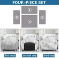 thumbnail image 6 of POLERO Grey Marble Cracks Pattern Recliner Chair Cover 4-Pieces Lazyboy Cover for Recliner Chair with Storage Pockets Furniture Protector, Jacquard Sofa Slipcover for Kids, Pets, 6 of 7