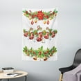 thumbnail image 1 of Christmas Tapestry, Traditional Garland Designs with Flowers Socks and Bells Mistletoe Candy, Wall Hanging for Bedroom Living Room Dorm Decor, 40W X 60L Inches, Orange Red Green, by Ambesonne, 1 of 2