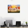 thumbnail image 3 of HFDF Seven Lucky Running Wild Horses Wall Art Animal Posters 7 Horses Running Painting 2 Canvas Poster Wall Art Decor Print Picture Paintings for Living Room Decorationstylestyle 24x20inch Framed, 3 of 7