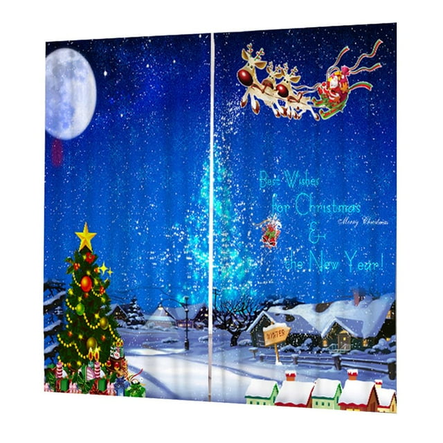 Par s Cortinas Con Temática De Navidad Cortinas Cortinas Para Decoración para hogar De Navidad 009 perfecl Cortinas decorativas navideñas