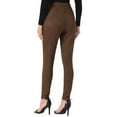 thumbnail image 3 of FAB CURVES Women's Faux Suede Leggings High Waisted Stretch Slim Pants XL Coffee, 3 of 6