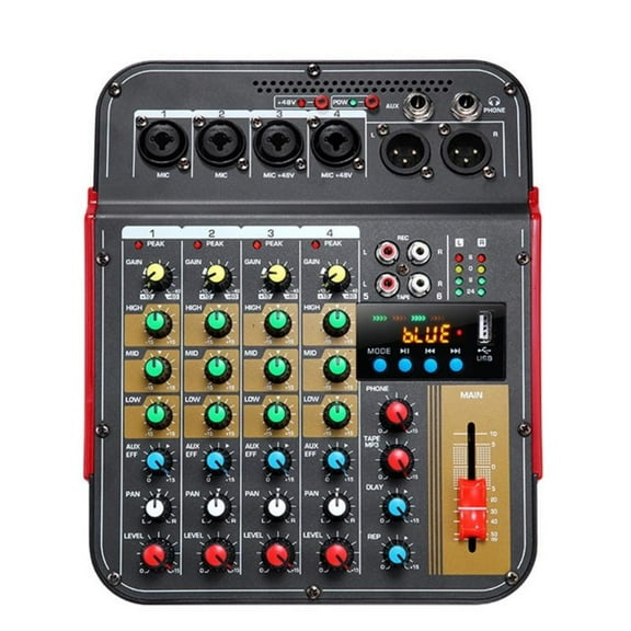 lanema Audios Mixer USB Playbacks 3Band Equalizers for Stage Performances Practice