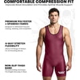thumbnail image 2 of Exxact Sports Men's Wrestling Singlet, High Performance Powerlifting Singlet Wrestling Singlets for Men - (Maroon, A2XL), 2 of 7