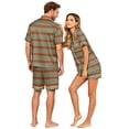 thumbnail image 6 of VV AVEORS Christmas Silk Pajamas For Men And Women Plaid Couples Pajamas Sets Long Short Sleeve Sleepwear Button Down Loungewear Pjs Sets Red L, 6 of 6
