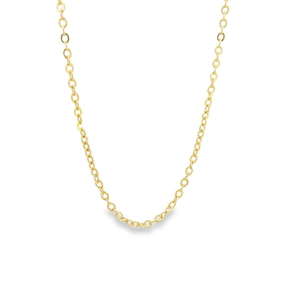 Gold Rolo Chain Necklace (H186)