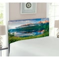 thumbnail image 2 of Mountain Headboard, Sunny Summer Morning on Lake Austrian Alps Crystal Mirroring Water Season, Upholstered Decorative Metal Bed Headboard with Memory Foam, Twin Size, Multicolor, by Ambesonne, 2 of 4