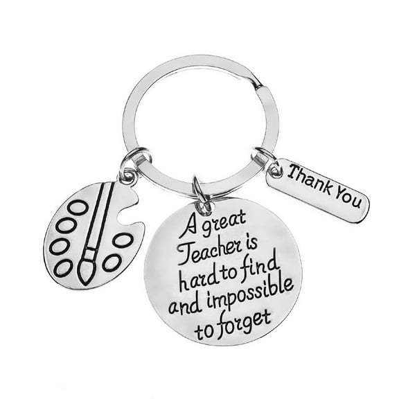 Infinity Collection Art Teacher Keychain - Art Jewelry for Art Instructors, A Great Art Teacher is Hard to Find But Impossible to Forget