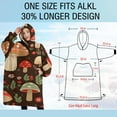 thumbnail image 4 of Oversized Wearable Blanket Hoodie,Colorful Mushroom Flower Dark Pattern Sherpa Blanket Hoodie with Super Pockets,Super Warm Fuzzy Pullover for Women & Men, 4 of 6