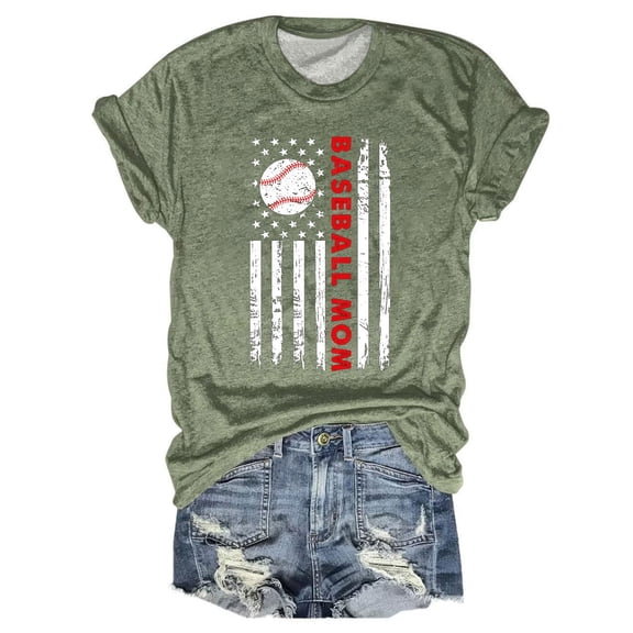 frariair ​Casual Printed Top Featuring Athletic Inspired Design Perfect For Summer Errands And Festivals​ Army Green