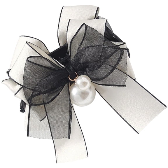 ELAYARD Claw Clip with Bow White Hair Clip for Women Simple Style 1Pcs