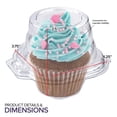 thumbnail image 3 of Stock Your Home Individual Plastic Cupcake Containers with Connected Airtight Dome Lid (800 Count), Clear Single Cupcake Container, BPA Free, 3 of 5