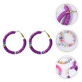 thumbnail image 3 of 1 Pair Disc Beaded Strand Earrings Stylish Polymer Clay Stack Ear Drop for Women, 3 of 8