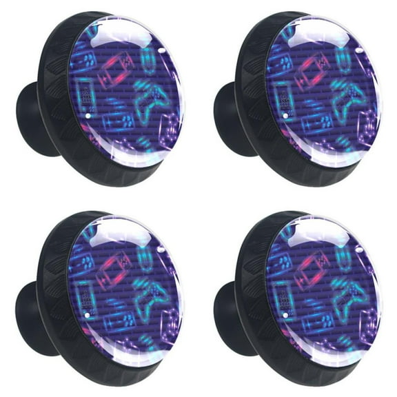 4 Pcs Video Game Controls Knobs for Kitchen Cabinet Cupboard Dresser Bookcase Drawer Pulls Handles Round Home Decor