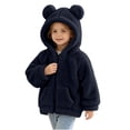 thumbnail image 7 of MKOSPLRT Kids Plush Sherpa Fleece Full-Zip Hooded Teddy Winter Jacket Warm Fuzzy Fleece Outerwear with Pocket 0-6 Years, 7 of 7