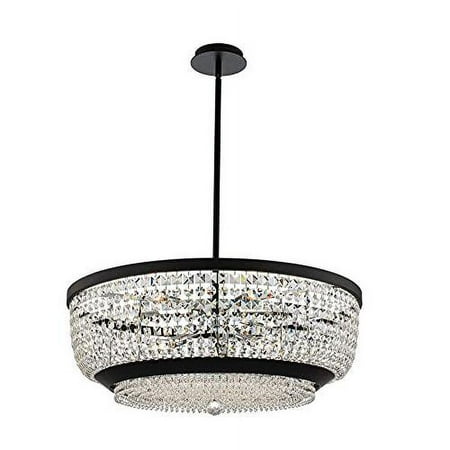

Allegri 37355 Terzo 9 Light 28 Wide Crystal Pendant - Matte Black / Polished Chrome /