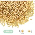 thumbnail image 2 of About 2500Pcs Round Spacer Beads Golden Beads Small Seamless Beads Smooth Loose Beads 1.5mm Hole Metal Ball Tiny Beads for DIY Bracelet Chain Layered Satellite Jewelry Making 2.5x2mm, 2 of 6