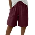 thumbnail image 2 of TMOYZQ Women Casual Shorts Quick Dry Lightweight Comfy Elastic Waist Shorts Summer Beach Vacation Pull On Lounge Shorts with Pockets, 2 of 9
