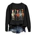 thumbnail image 2 of Christmas Horse Sweatshirts for Women 2025 Long Sleeve Crewneck Horses Graphic Sweatshirt for Horse Lovers Pullover Tops, 2 of 8