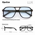 thumbnail image 6 of OPULIZE LUX Blue Light Glasses - Gaming & Computer Eyewear for Women Men - UV & Eyestrain Protection - Classic Aviator Style Glasses - Gradient Blue Lenses, Black Frame - Pack of 1, 6 of 8