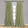 thumbnail image 5 of Ambesonne Geometric Curtains, Colorful Half Circles, Pair of 28"x84", Multicolor, 5 of 5