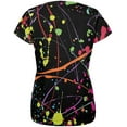 thumbnail image 2 of Splatter Paint Black All Over Womens T-Shirt, 2 of 2