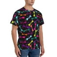 thumbnail image 2 of Bixox Men's Colorful Dragonflies Printed Short Sleeve Skinny Athletic T-Shirt, 2 of 6