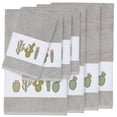 thumbnail image 2 of Authentic Hotel and Spa  Turkish Cotton Cactus Embroidered Light Grey 8-piece Towel Set, 2 of 5
