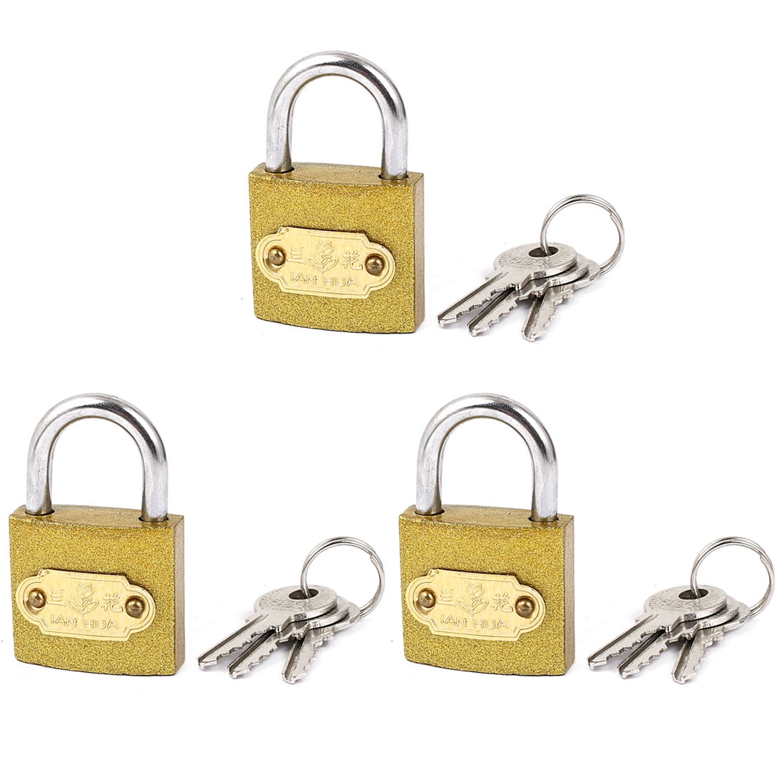 Color : Gold, Size : 75MM MUMA Brass Padlock,With 3 Keys Thicken Waterproof Antirust Anti-theft For Sheds And Gates Warehouse Iron Door Drawer Lock 