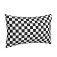 thumbnail image 4 of LNWH Rectangle Pillow Cover, Black and White Checkered Art Pattern Cushion Covers Pillowcase for Couch Bedroom Sofa, 16"x24", 4 of 8