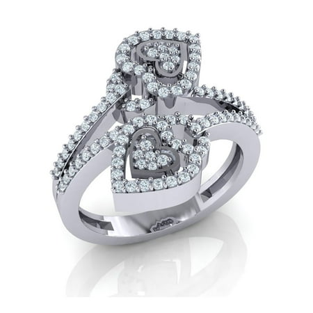 Si2 Round Brilliant Cut Diamond - Brilliant Cut 0.6ctw Round Cut Diamond Prong Forever Us Heart Engagement Ring Bridal Solid 14K Gold GH SI2