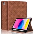 thumbnail image 1 of for iPad Air 11 inch (2025 M3/2024 M2) Case, Rhombus Grid Pattern Multiple Viewing Angles Stand Slim Folio Cover (Brown), 1 of 7