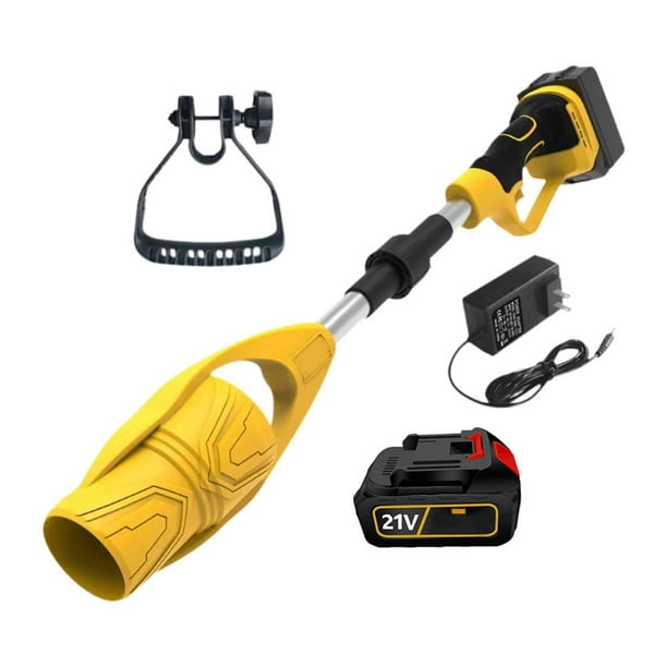 Soplador de hojas eléctrico inalámbrico, soplador de hojas de nailon resistente, ergonómico, de mano, soplador de nieve para depósito, cuidado del césped al aire libre Amarillo