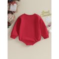 thumbnail image 4 of Wassery Baby Girls Christmas Romper Infant Girls Crew Neck Long Sleeve Letter Print Casual Bodysuits 3M 6M 12M 18M Newborn Girls Loose Fit Fall Clothes, 4 of 9