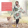 thumbnail image 4 of Wearable Oversized Blanket,LightGreen Dinosaurs Floral Pattern Wearable Blanket Hoodie for Adults,Cozy Hooded Blankets with Super Pockets,Super Warm Fuzzy Pullover for Women & Men, 4 of 6